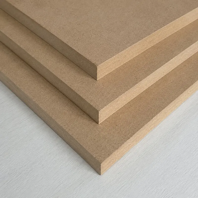 Stacked MDF boards with a smooth surface and clean cut edge